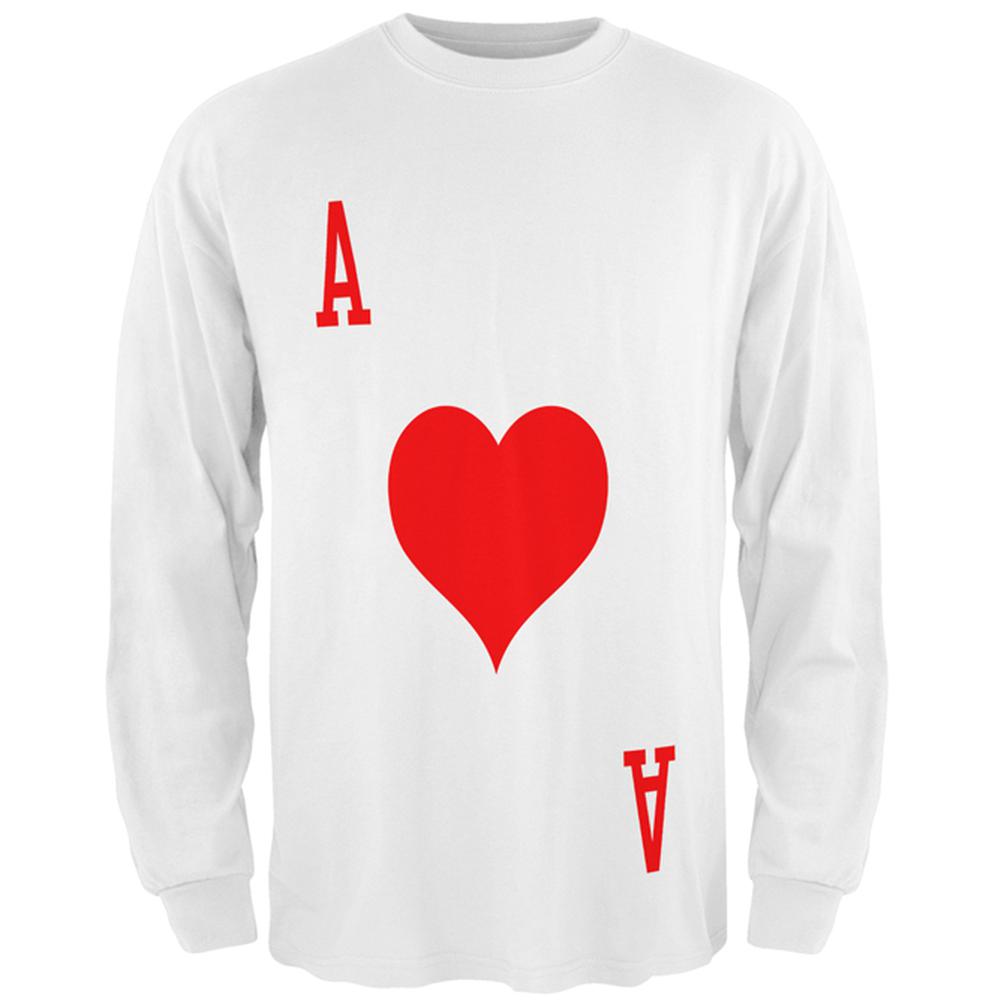 Halloween Ace of Hearts Card Soldier Costume All Over Mens Long Sleeve T Shirt Men's Long Sleeves Old Glory 2XL Multi 