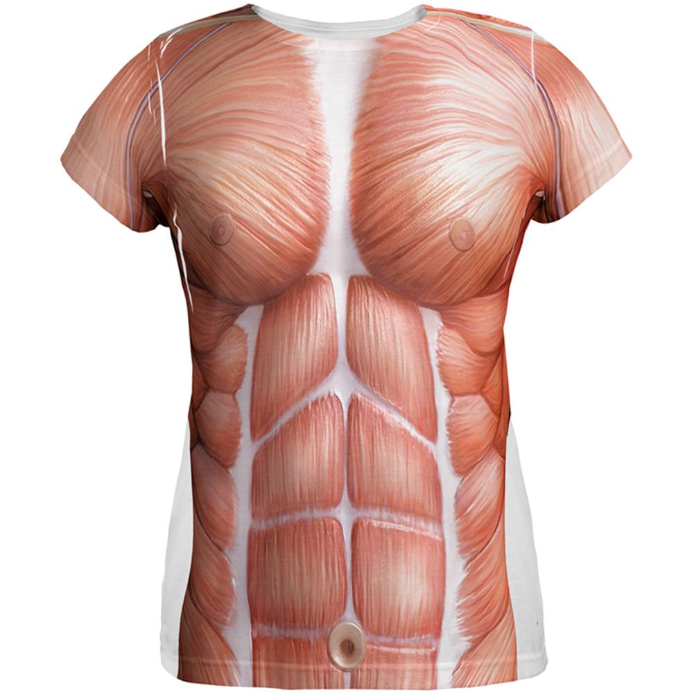 Halloween Muscle Anatomy Costume All Over Womens T Shirt Women's T-Shirts Old Glory 2XL Multi 