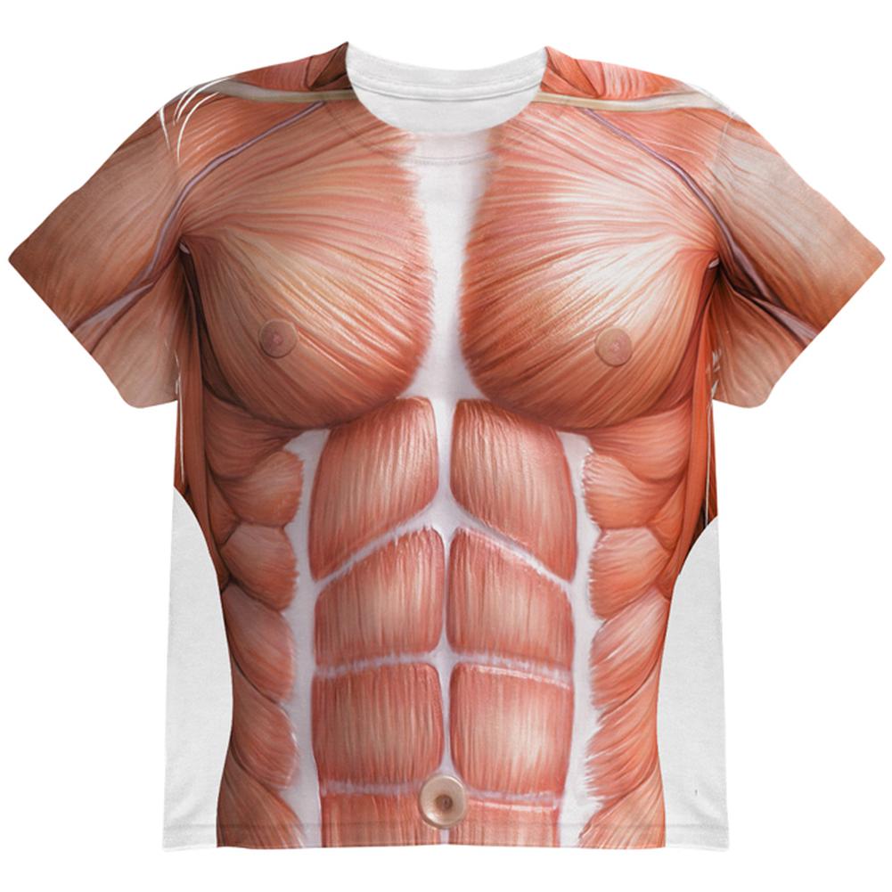 Halloween Costume Muscle Anatomy Costume All Over Youth T Shirt Youth T-Shirts Old Glory LG Multi 