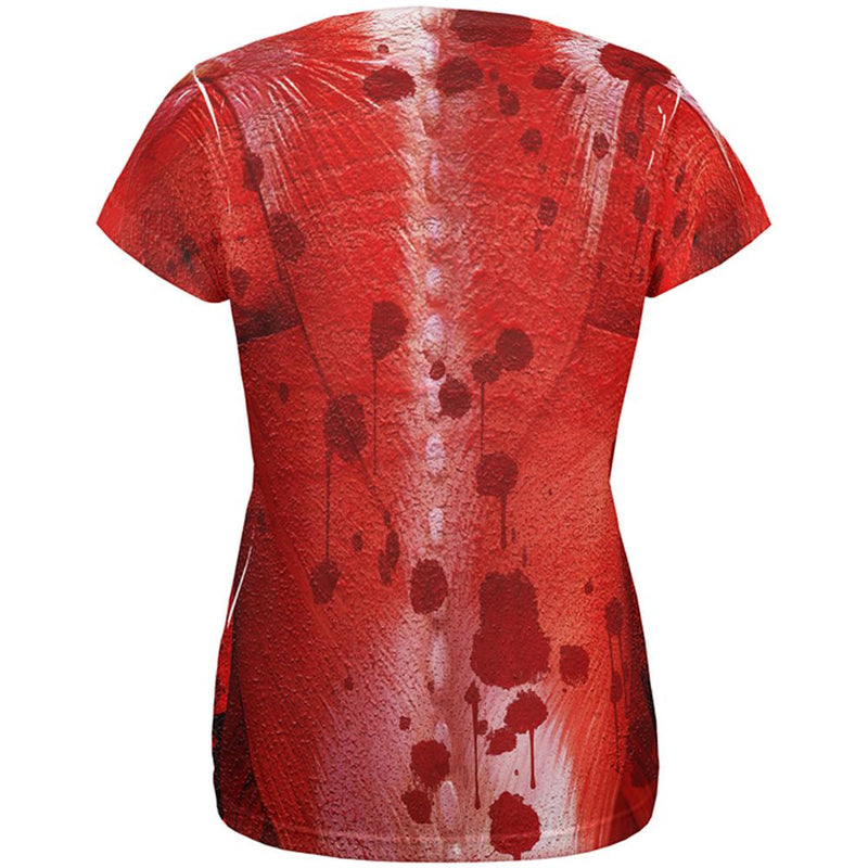 Halloween Costume Skinned Alive Horror Movie Costume All Over Womens T Shirt Women's T-Shirts Old Glory   