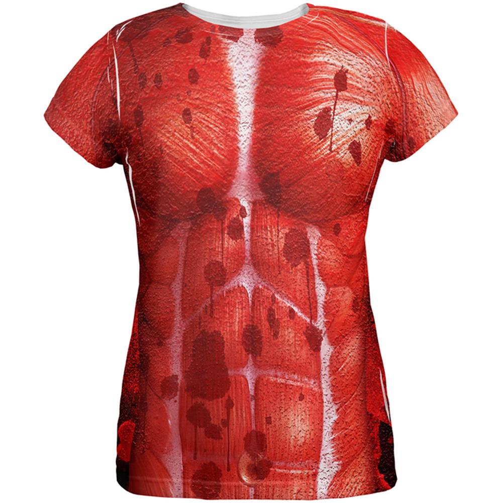 Halloween Costume Skinned Alive Horror Movie Costume All Over Womens T Shirt Women's T-Shirts Old Glory 2XL Multi 