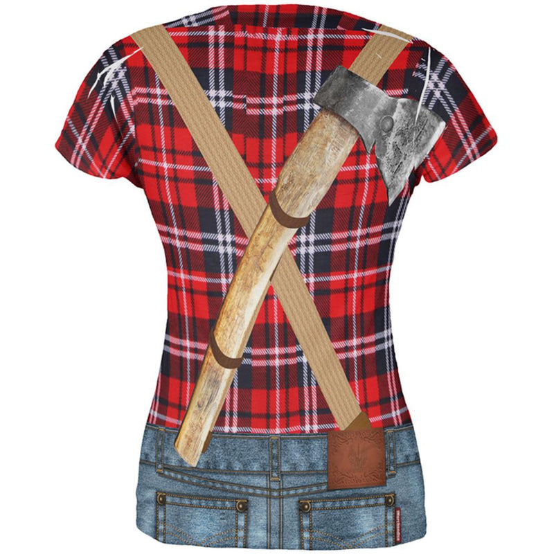 Halloween Lumberjack Costume All Over Juniors T Shirt Juniors T-Shirts Old Glory   