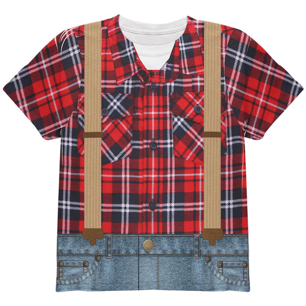 Halloween Costume Lumberjack Costume All Over Youth T Shirt Youth T-Shirts Old Glory LG Multi 