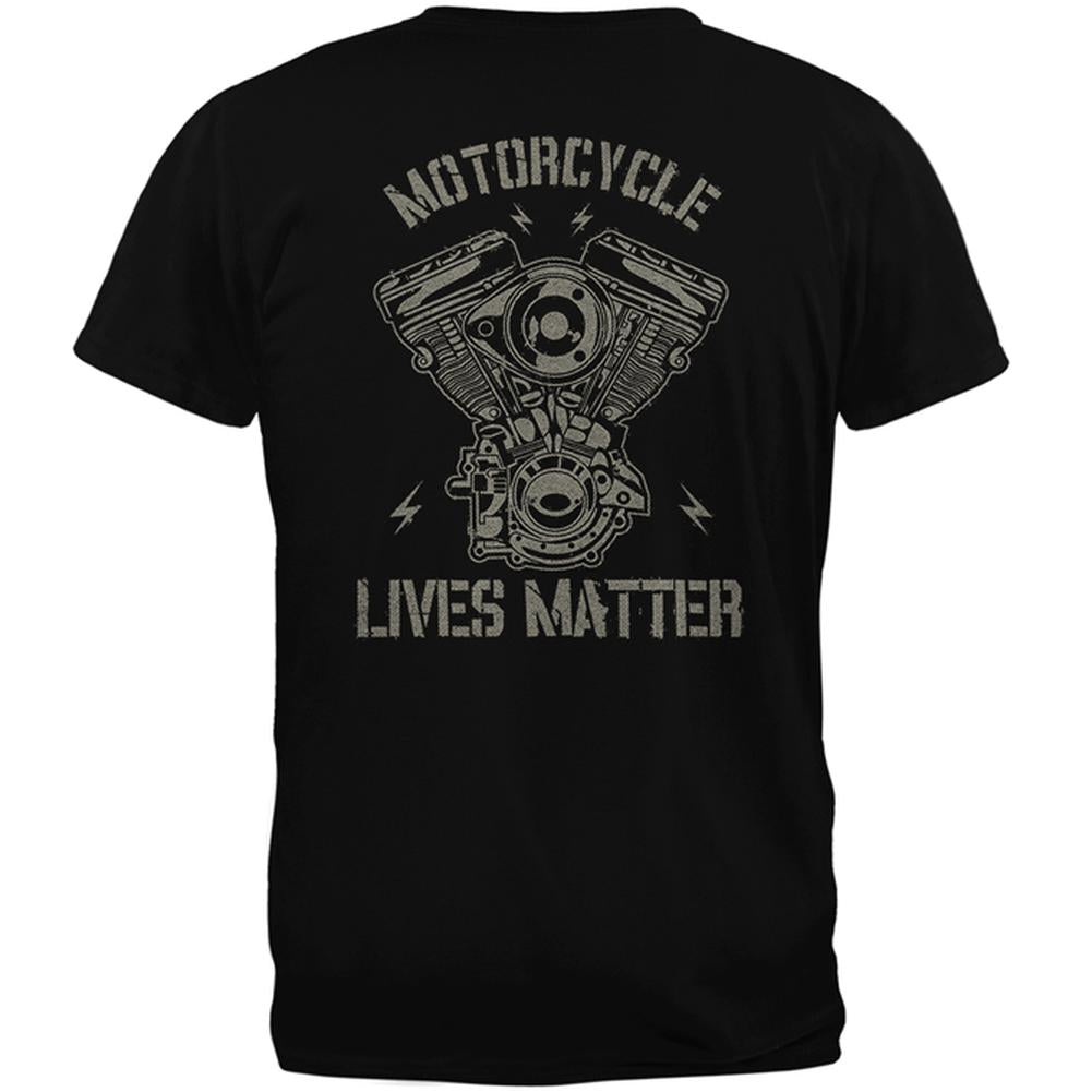 Motorcycle Lives Matter Mens Soft T Shirt Men's T-Shirts Old Glory 2XL Black 