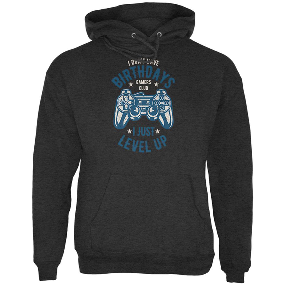 Gamer Birthday Level Up Blue Mens Hoodie Men's Hoodies Old Glory 2XL Grey 