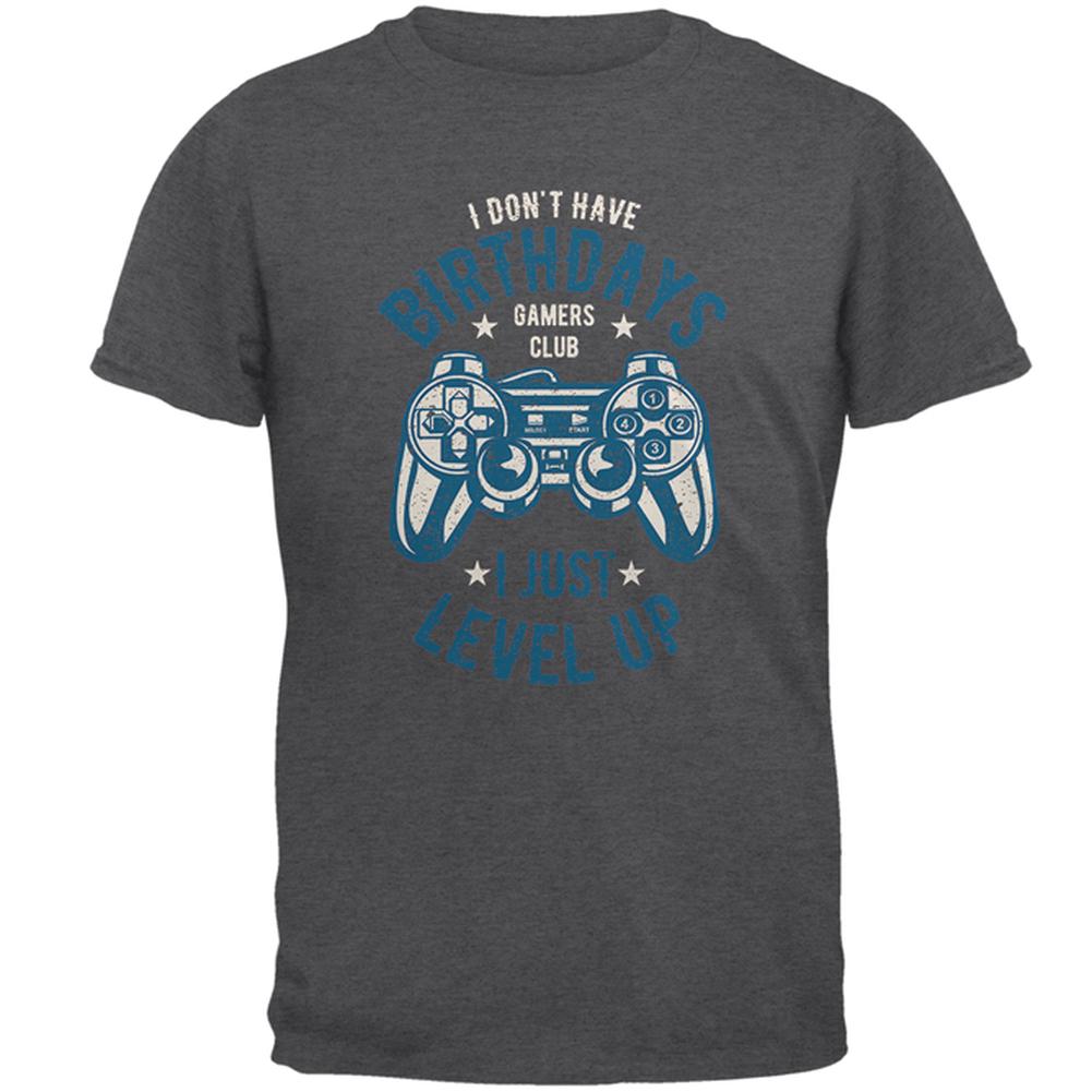 Gamer Birthday Level Up Blue Mens T Shirt Men's T-Shirts Old Glory 2XL Grey 