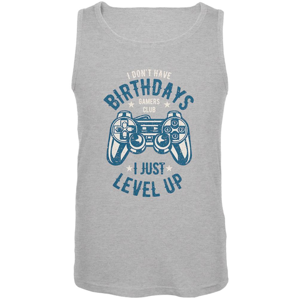 Gamer Birthday Level Up Blue Mens Tank Top Men's Tank Tops Old Glory 2XL Grey 