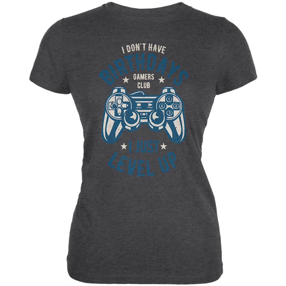 Gamer Birthday Level Up Blue Juniors Soft T Shirt Juniors T-Shirts Old Glory 2XL Black 