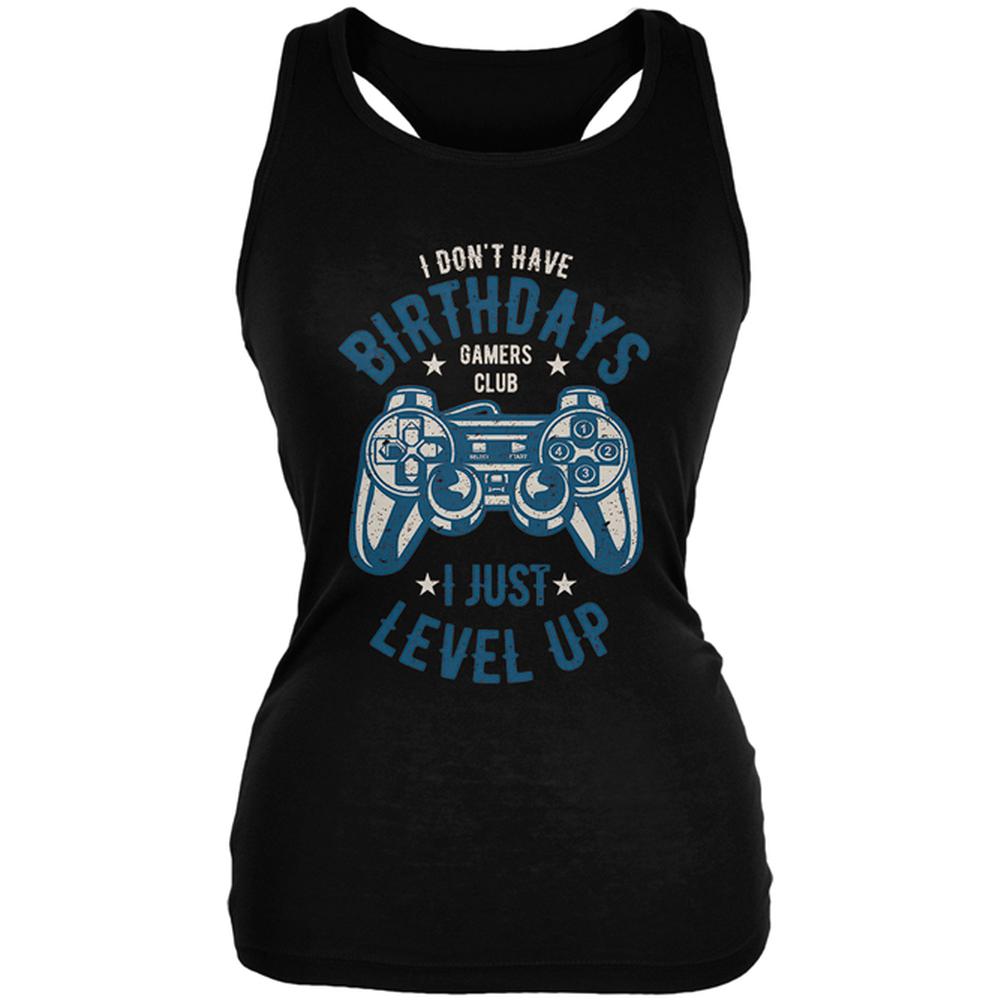 Gamer Birthday Level Up Blue Juniors Soft Tank Top Juniors Tank Tops Old Glory 2XL Black 