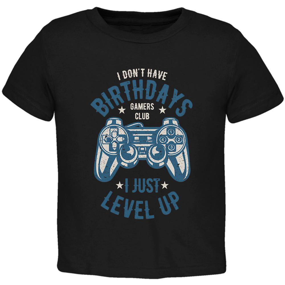 Gamer Birthday Level Up Blue Toddler T Shirt Toddler T-Shirts Old Glory 2T Black 