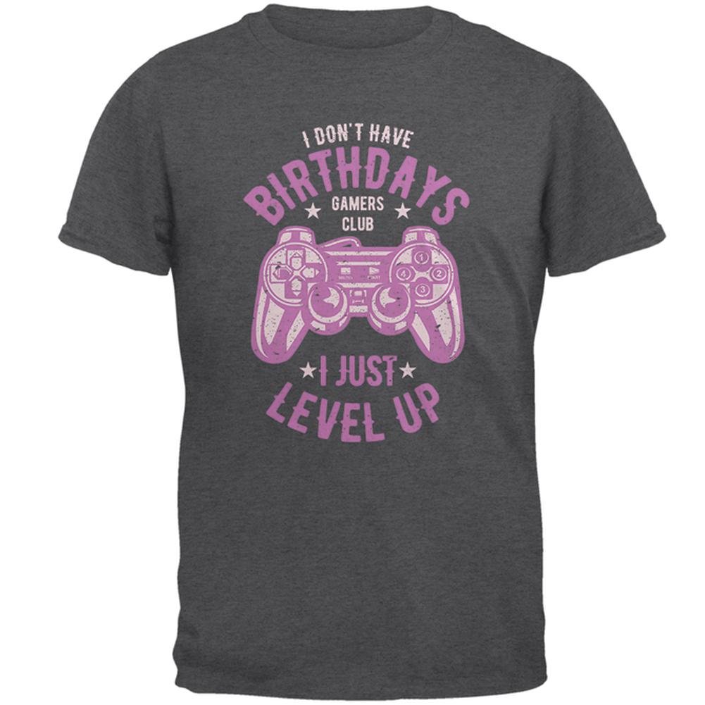 Gamer Birthday Level Up Pink Mens T Shirt Men's T-Shirts Old Glory 2XL Grey 