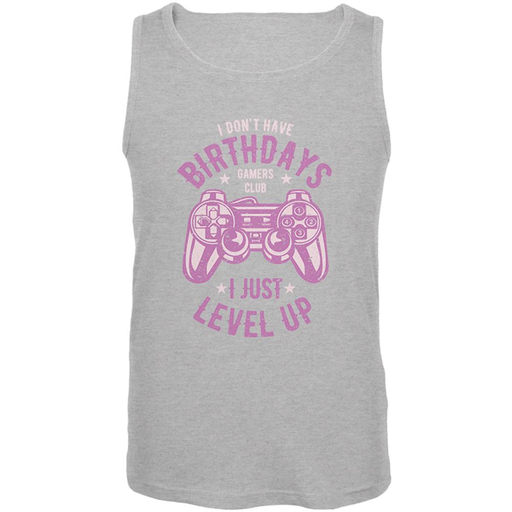 Gamer Birthday Level Up Pink Mens Tank Top Men's Tank Tops Old Glory 2XL Grey 