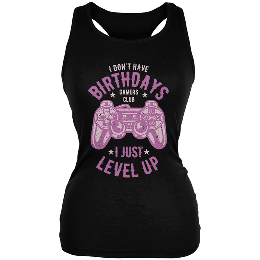 Gamer Birthday Level Up Pink Juniors Soft Tank Top Juniors Tank Tops Old Glory 2XL Black 