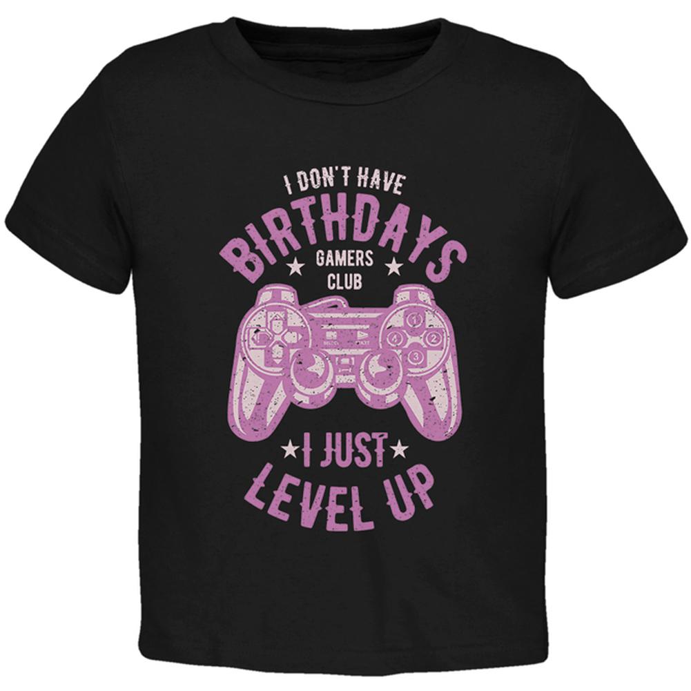 Gamer Birthday Level Up Pink Toddler T Shirt Toddler T-Shirts Old Glory 2T Black 