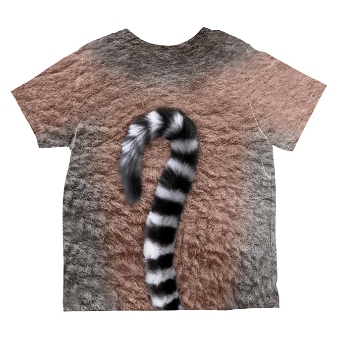 Halloween Costume Ring-Tailed Lemur Costume All Over Toddler T Shirt Toddler T-Shirts Old Glory   