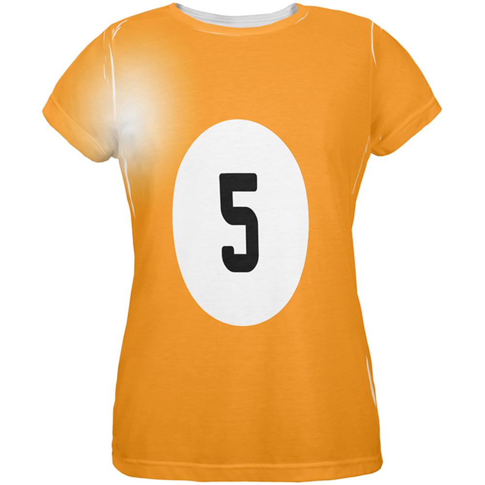 Halloween Billiard Pool Ball Five Costume Womens T Shirt Women's T-Shirts Old Glory 2XL Multi 