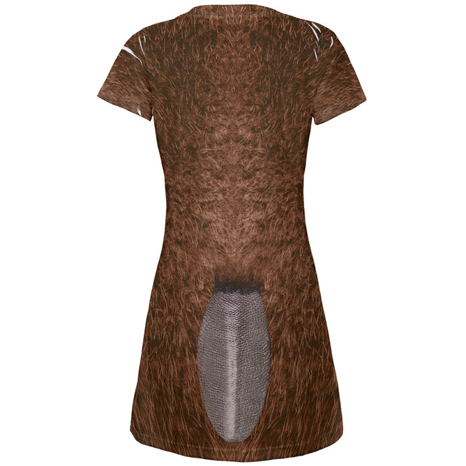 Halloween Costume Beaver Costume All Over Juniors Beach Cover-Up Dress Juniors Dresses Old Glory   