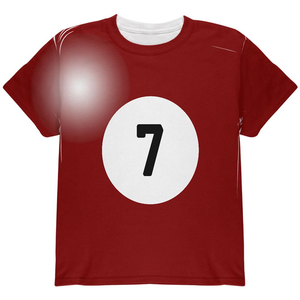 Halloween Billiard Pool Ball Seven Costume Youth T Shirt Youth T-Shirts Old Glory LG Multi 