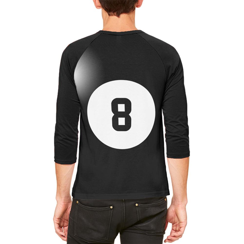 Halloween Billiard Pool Ball Eight Costume All Over Mens Raglan T Shirt Men's T-Shirts Old Glory   