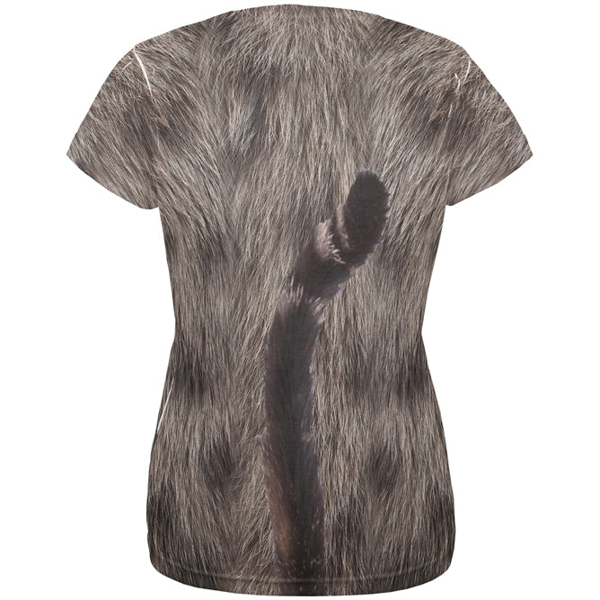 Halloween Grey Cat Costume All Over Womens T Shirt Women's T-Shirts Old Glory   