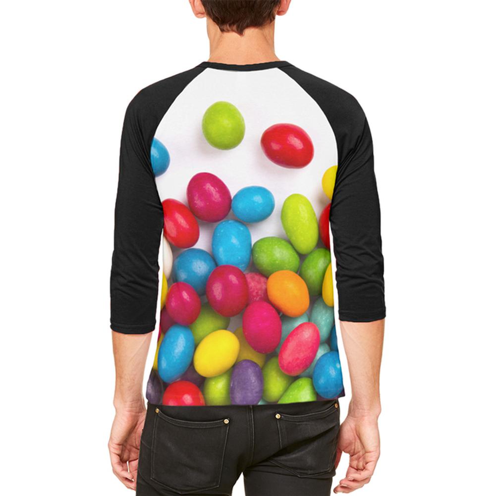 Halloween Jelly Beans Mens Raglan T Shirt Men's T-Shirts Old Glory   