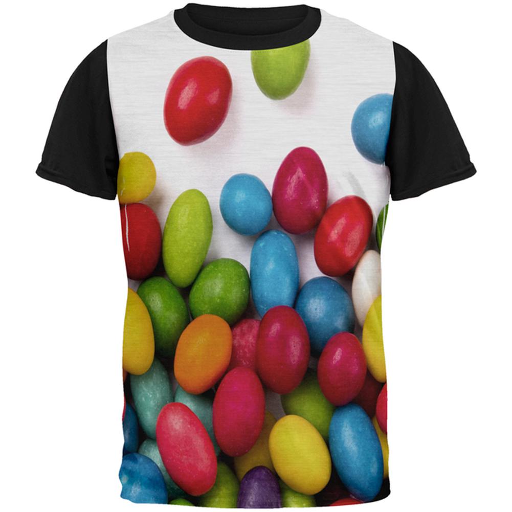 Halloween Jelly Beans All Over Mens Black Back T Shirt Men's T-Shirts Old Glory LG Multi 