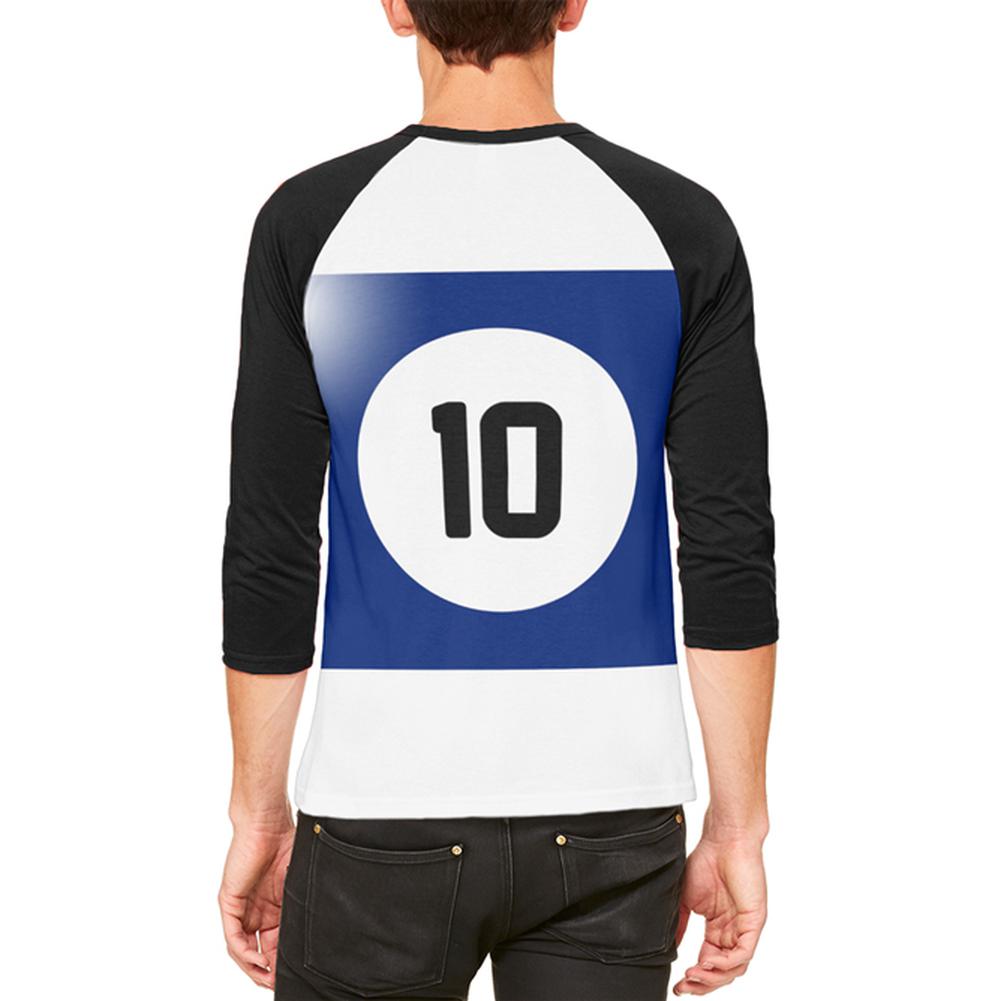 Halloween Billiard Pool Ball Ten Costume All Over Mens Raglan T Shirt Men's T-Shirts Old Glory   