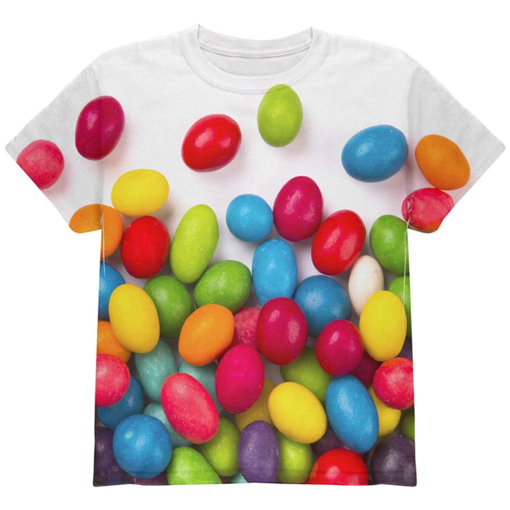 Halloween Jelly Beans All Over Youth T Shirt Youth T-Shirts Old Glory LG Multi 