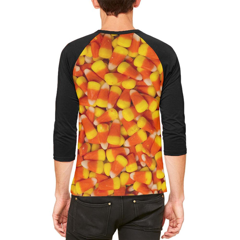 Halloween Candy Corn Mens Raglan T Shirt Men's T-Shirts Old Glory   