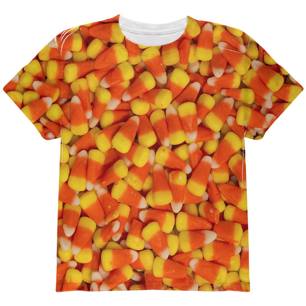 Halloween Candy Corn All Over Youth T Shirt Youth T-Shirts Old Glory LG Multi 