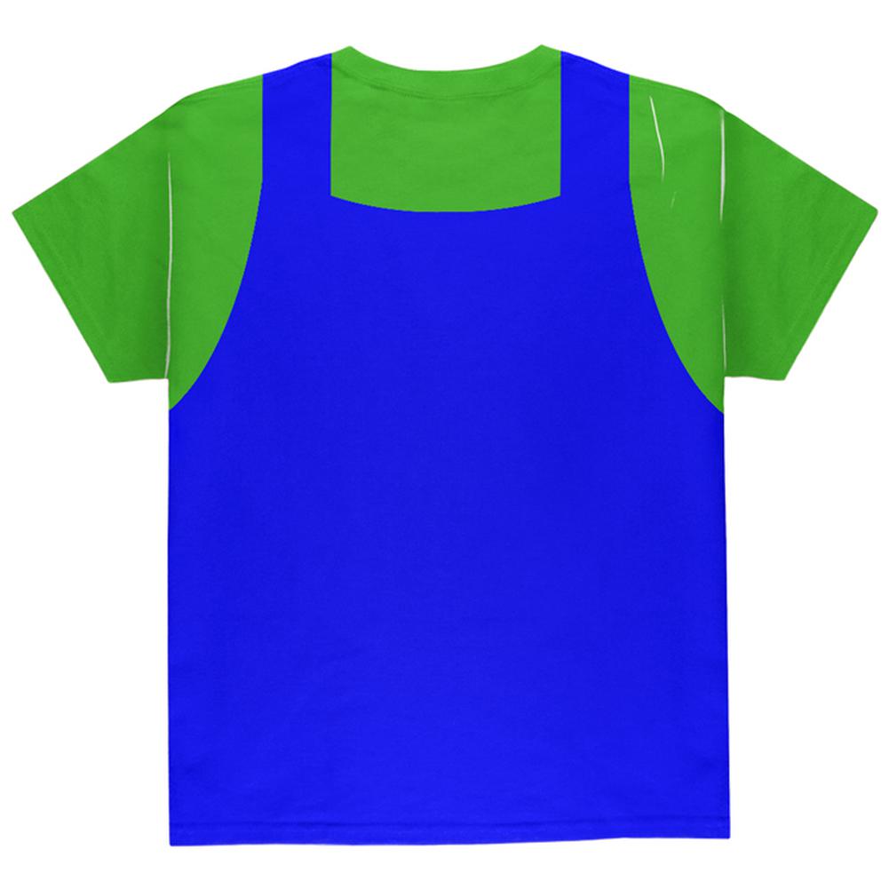 Halloween Italian Green Plumber Costume All Over Youth T Shirt Youth T-Shirts Old Glory   