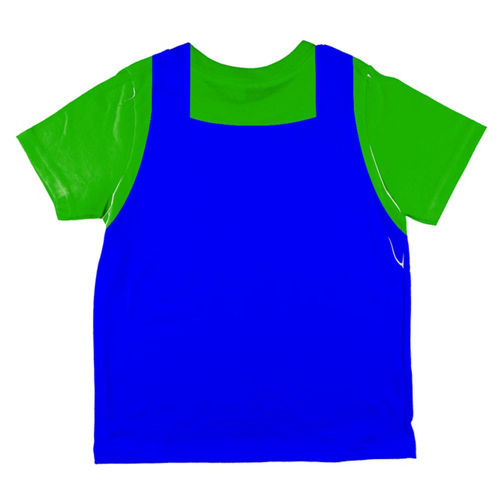 Halloween Italian Green Plumber Costume All Over Toddler T Shirt Toddler T-Shirts Old Glory   