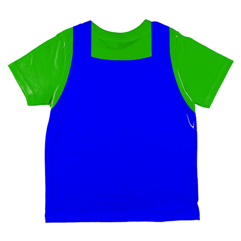 Halloween Italian Green Plumber Costume All Over Toddler T Shirt Toddler T-Shirts Old Glory   