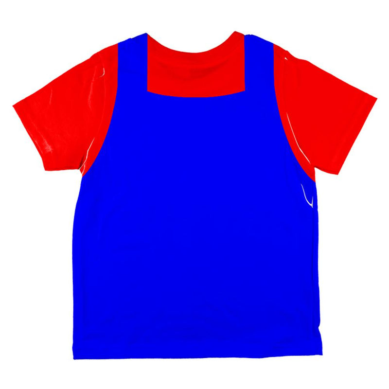 Halloween Italian Red Plumber Costume All Over Toddler T Shirt Toddler T-Shirts Old Glory   