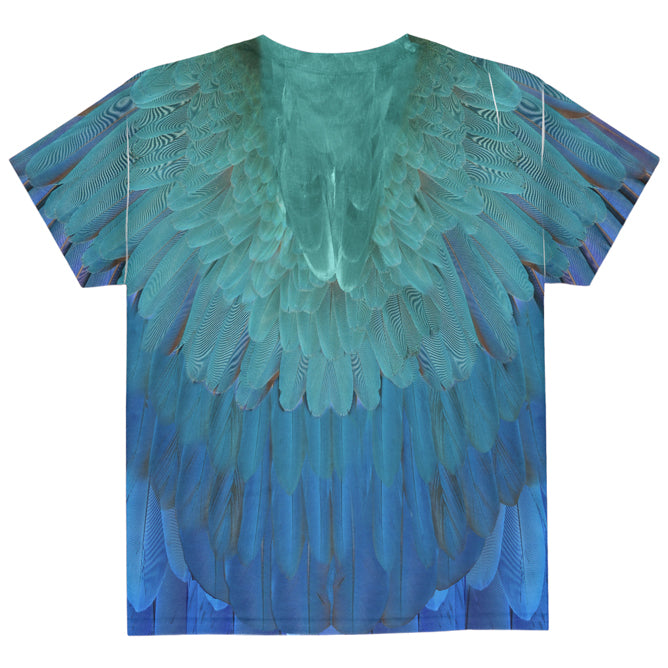 Halloween Costume Blue & Yellow Parrot Macaw Costume All Over Youth T Shirt Youth T-Shirts Old Glory   