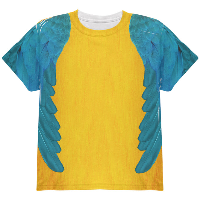 Halloween Costume Blue & Yellow Parrot Macaw Costume All Over Youth T Shirt Youth T-Shirts Old Glory YLG Multi 