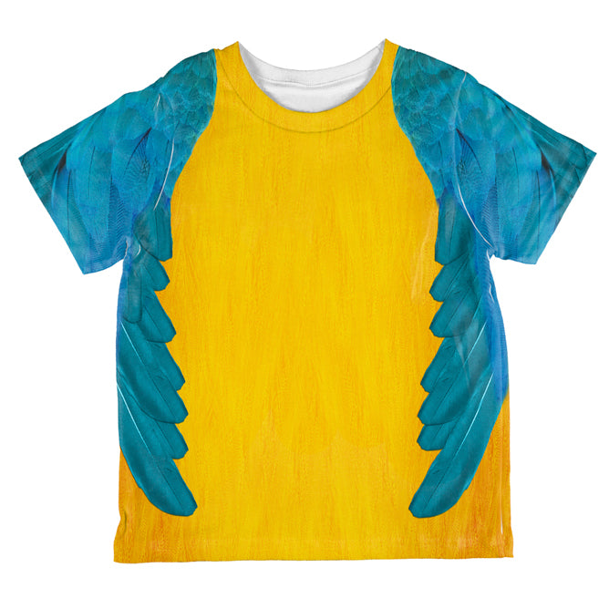 Halloween Costume Blue & Yellow Parrot Macaw Costume All Over Toddler T Shirt Toddler T-Shirts Old Glory 2T Multi 