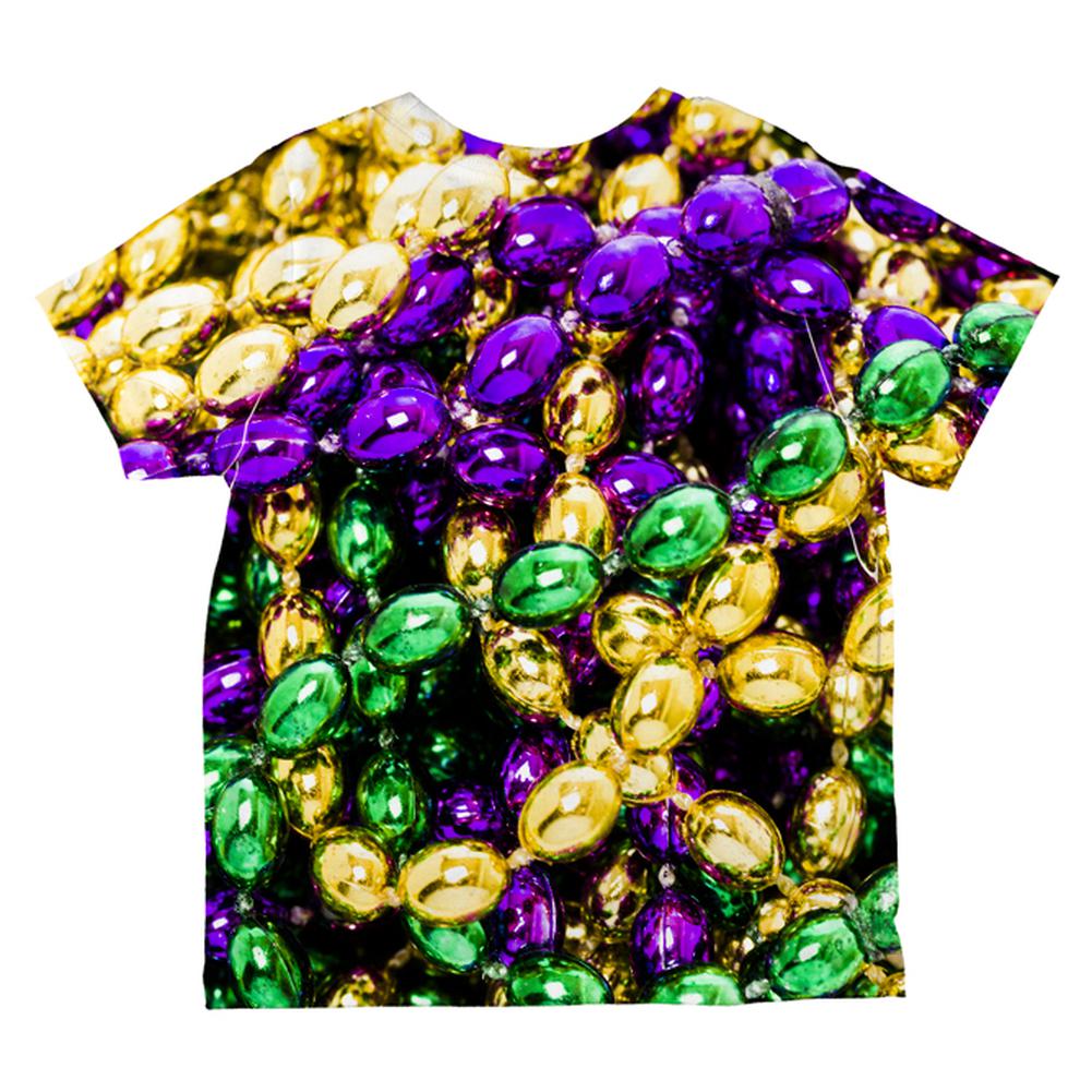 Mardi Gras Beads Costume All Over Toddler T Shirt Toddler T-Shirts Old Glory   