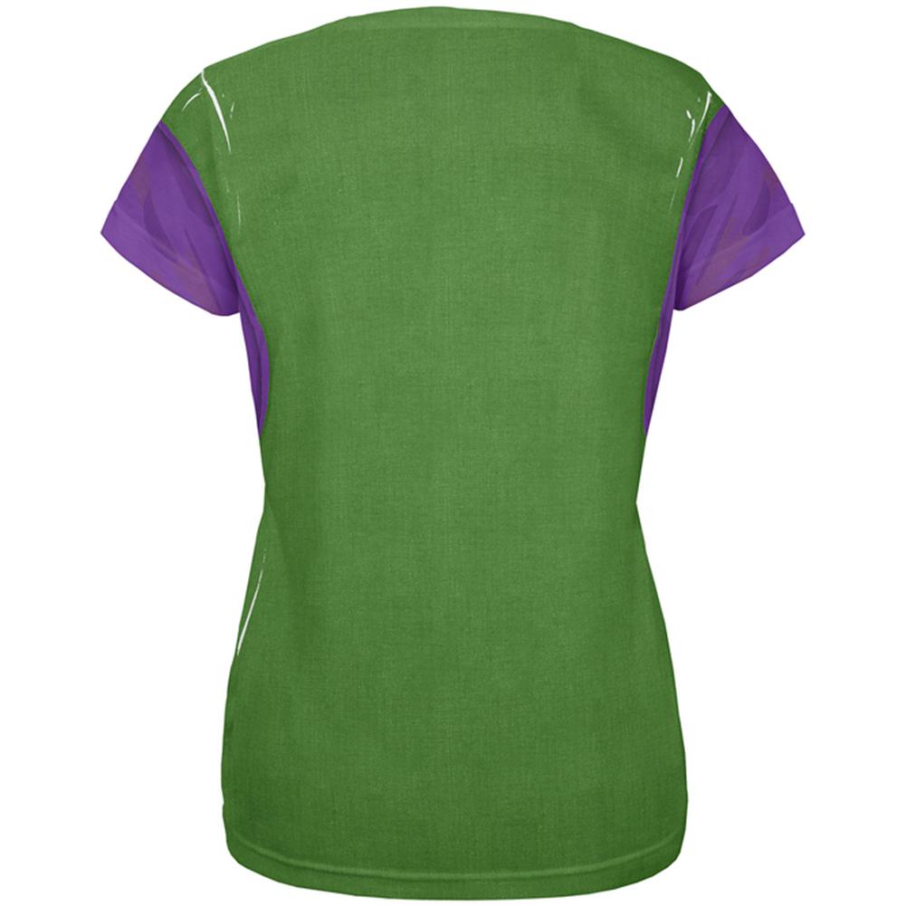 Mardi Gras Green and Purple Vest Costume All Over Womens T Shirt Women's T-Shirts Old Glory   