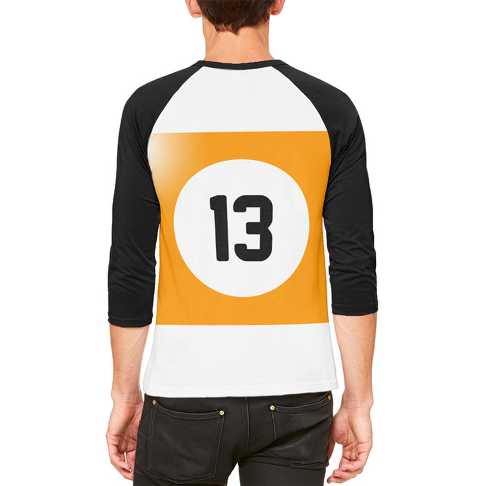 Halloween Billiard Pool Ball Thirteen Costume All Over Mens Raglan T Shirt Men's T-Shirts Old Glory   