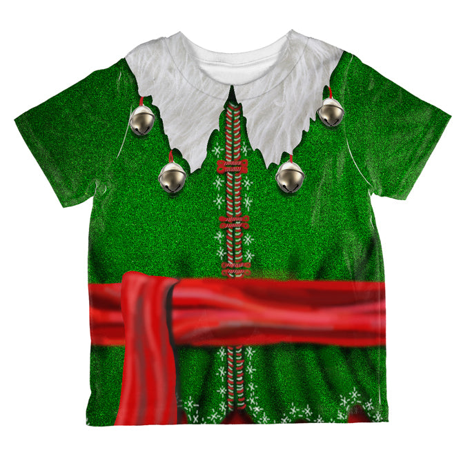 Christmas Elf Costume All Over Toddler T Shirt Toddler T-Shirts Old Glory 2T Multicolored 