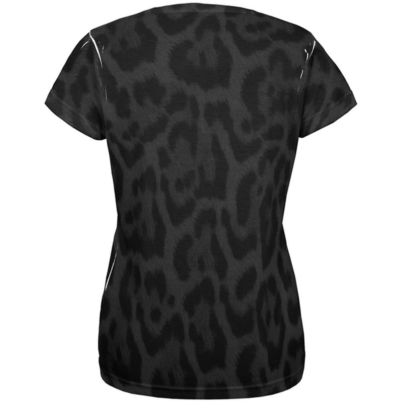 Halloween Black Leopard Costume All Over Womens T Shirt Women's T-Shirts Old Glory   