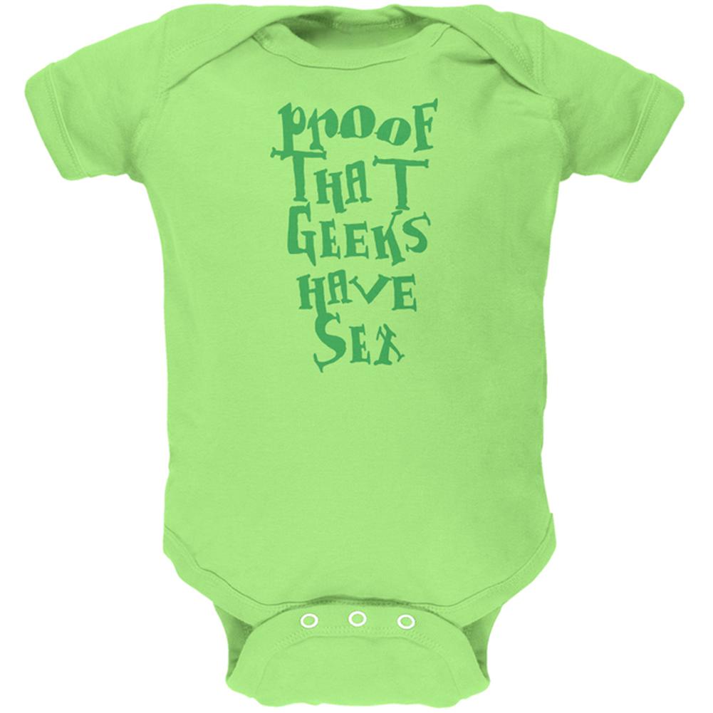 Proof That Geeks Have Sex Funny Soft Baby One Piece Baby One Piece Old Glory 0-3M Green 