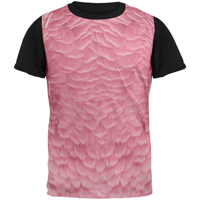 Halloween Pink Flamingo Costume All Over Mens Black Back T Shirt Men's T-Shirts Old Glory SM Multi 