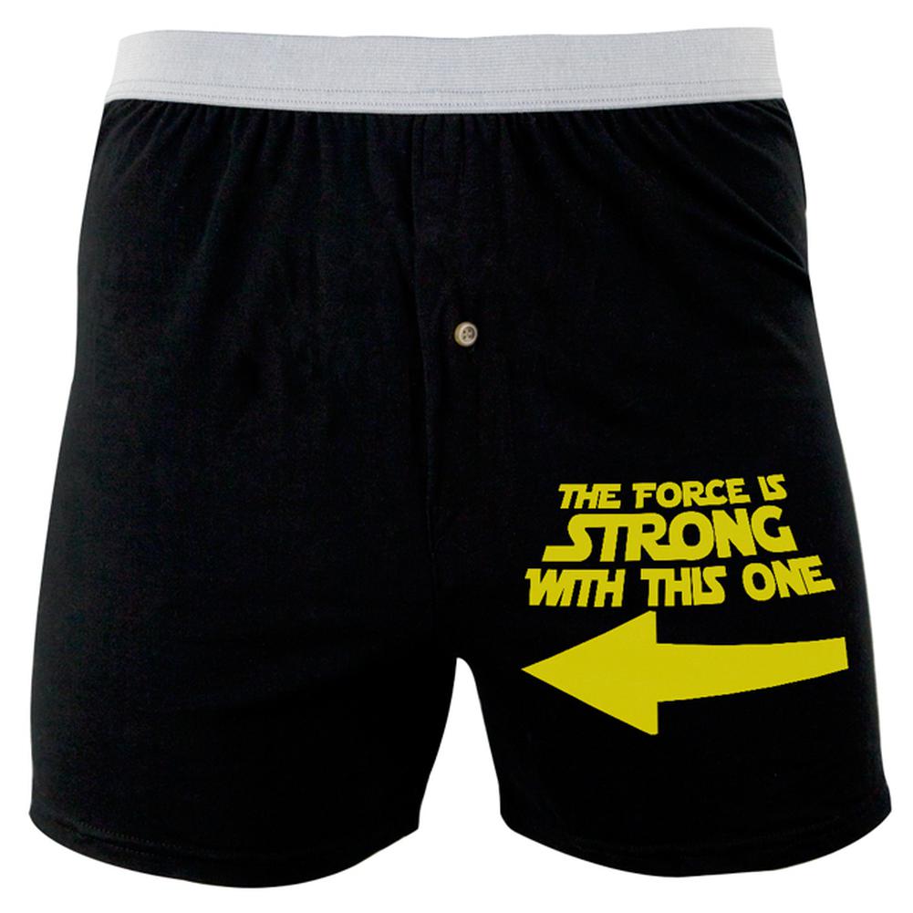 The Force Is Strong With This One Funny Geek Soft Knit Boxer Men's Boxers & Briefs Old Glory 2XL Black 