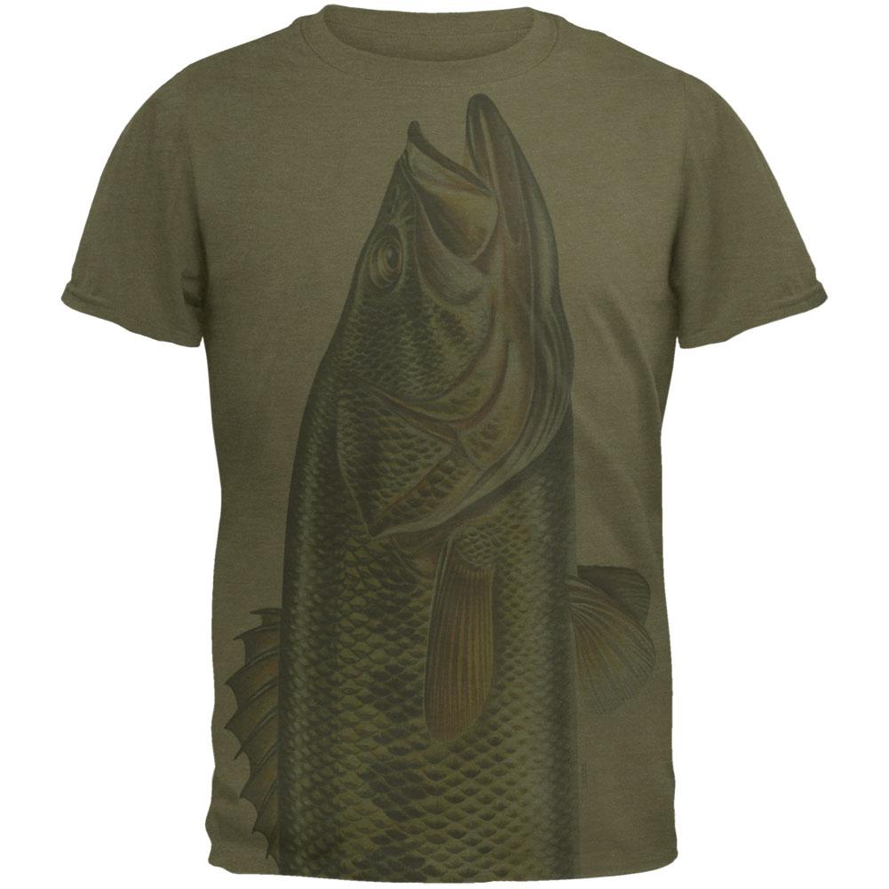 Big Bass Men's Soft T-Shirt Men's T-Shirts Old Glory 2XL Military Green 