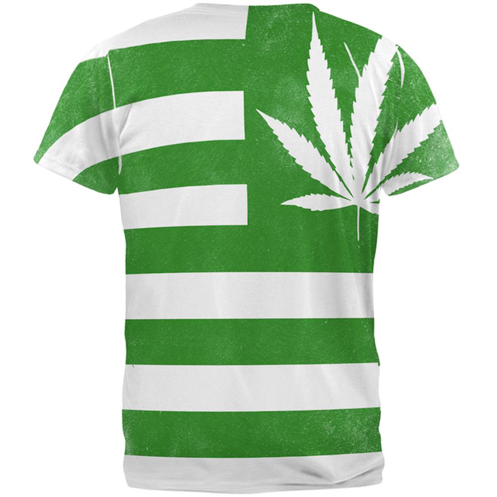 American High Pot Leaf Flag All Over Mens T Shirt Men's T-Shirts Old Glory   