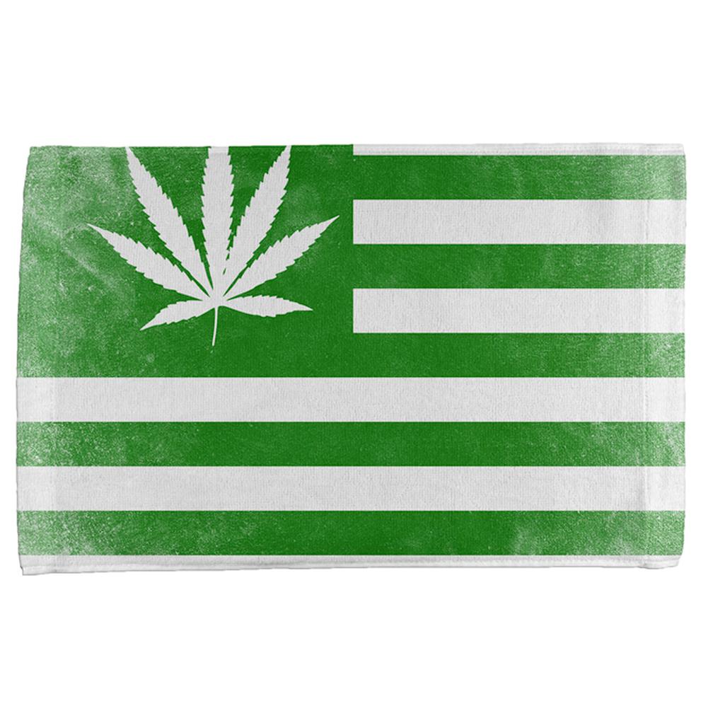 American High Pot Leaf Flag All Over Hand Towel Hand Towel Old Glory OS Multi 