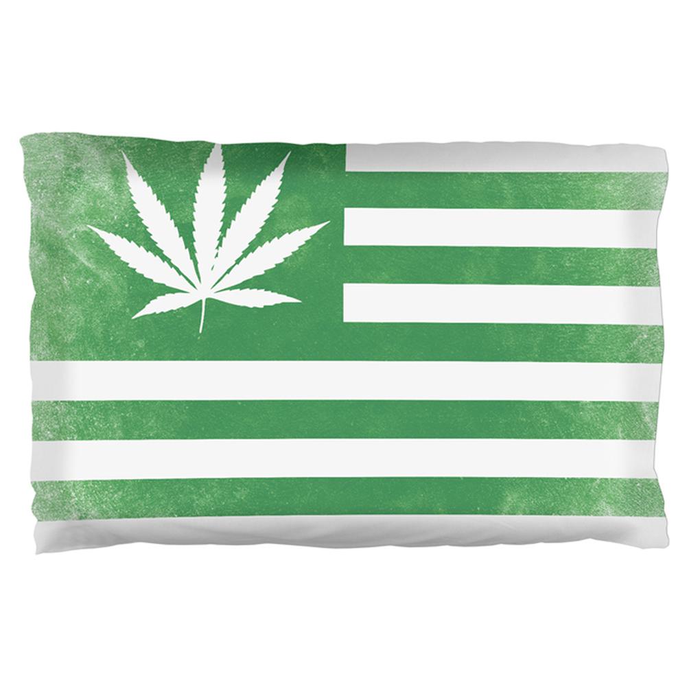 American High Pot Leaf Flag Pillow Case Pillowcases Old Glory OS Multi 