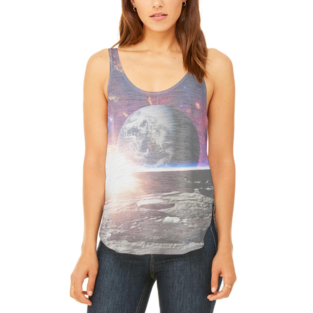 Explore The Infinity Of Space Juniors Flowy Side Slit Tank Top Juniors Tank Tops Old Glory 2XL Multi 